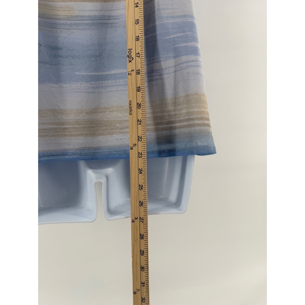 Halogen Cowl Neck Blouse Medium Womens Blue Beige Ombre Sleeveless Top - Picture 6 of 10